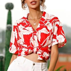 Red floral shirt ( never worn)